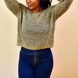 Cropped Loose Weave RD Style Sweater